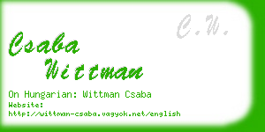 csaba wittman business card